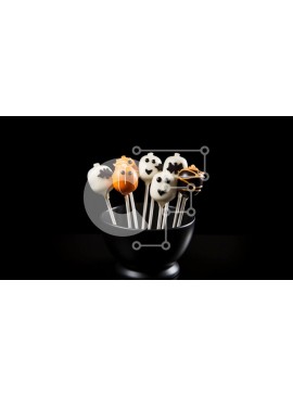 Σετ των 2 Intra Συλλεκτικό Ξύλινο Παζλ Plywood  4mm - Cake Pops με θέμα το Halloween σε μαύρο κύπελλο Σε Ξύλινο Κουτί - Διαστάσεις: 10x10 cm – 25 κομμάτια
