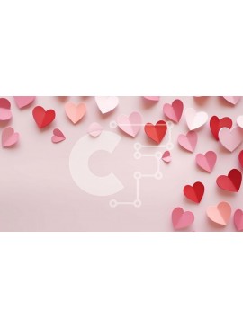 Intra Συλλεκτικό Ξύλινο Παζλ Plywood  4mm - Ροζ και κόκκινη καρδιά τοίχο που κρέμεται σε ροζ φόντο Σε Ξύλινο Κουτί - Διαστάσεις Puzzle: 10x10 cm – 25 κομμάτια