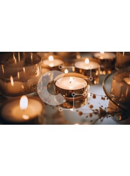 Intra Συλλεκτικό Ξύλινο Παζλ Plywood  4mm - Ομάδα κεριών στο τραπέζι με λουλούδια Σε Ξύλινο Κουτί - Διαστάσεις Puzzle: 10x10 cm – 25 κομμάτια