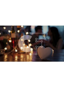 Intra Συλλεκτικό Ξύλινο Παζλ Plywood  4mm - Ρομαντικό ζευγάρι που γιορτάζει την αγάπη με ένα αντικείμενο σε σχήμα καρδιάς Σε Ξύλινο Κουτί - Διαστάσεις Puzzle: 10x10 cm – 25 κομμάτια