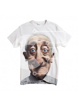 Intra Συλλεκτικό Ξύλινο Παζλ Plywood  4mm - Πορτρέτο ενός ηλικιωμένου άνδρα με ένα χαμογελαστό πρόσωπο και μπλε μάτια σε ένα λευκό πουκάμισο Σε Ξύλινο Κουτί - Διαστάσεις Puzzle: 10x10 cm – 25 κομμάτια