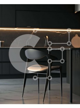 Intra Συλλεκτικό Ξύλινο Παζλ Plywood  4mm - Μοντέρνα Κουζίνα με Μαύρο Ντουλάπι και Ανοιχτή Κάτοψη Σε Ξύλινο Κουτί - Διαστάσεις Puzzle: 10x10 cm – 25 κομμάτια