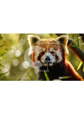 Intra Συλλεκτικό Ξύλινο Παζλ Plywood  4mm - Κόκκινο Panda στο δάσος μπαμπού Σε Ξύλινο Κουτί - Διαστάσεις: 10x10 cm – 25 κομμάτια