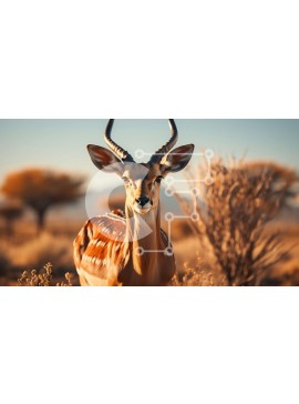Intra Συλλεκτικό Ξύλινο Παζλ Plywood  4mm - Όμορφη εικόνα μιας θηλυκής Impala στην άγρια ​​φύση Σε Ξύλινο Κουτί - Διαστάσεις: 10x10 cm – 25 κομμάτια