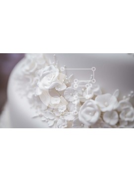 Σετ των 2 Intra Συλλεκτικό Ξύλινο Παζλ Plywood  4mm - Κομψή λευκή γαμήλια τούρτα με διακοσμητικά λουλουδιών Σε Ξύλινο Κουτί - Διαστάσεις: 10x10 cm – 25 κομμάτια