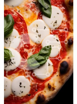 Σετ των 2 Intra Συλλεκτικό Ξύλινο Παζλ Plywood  4mm - Κοντινό πλάνο από νόστιμες φέτες πίτσας με μοτσαρέλα, βασιλικό και σάλτσα ντομάτας Σε Ξύλινο Κουτί - Διαστάσεις: 10x10 cm – 25 κομμάτια