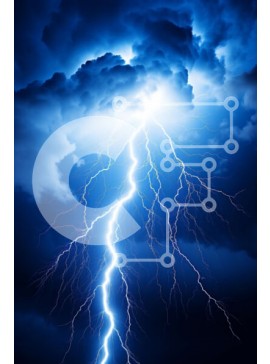 Intra Συλλεκτικό Ξύλινο Παζλ Plywood  4mm - Σαγηνευτική εικόνα του κεραυνού σε έναν σκοτεινό θυελλώδη ουρανό Σε Ξύλινο Κουτί - Διαστάσεις Puzzle: 10x10 cm – 25 κομμάτια