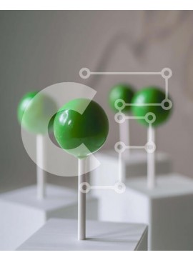 Σετ των 2 Intra Συλλεκτικό Ξύλινο Παζλ Plywood  4mm - Πράσινο κέικ σκάει και γλειφιτζούρια στην οθόνη Σε Ξύλινο Κουτί - Διαστάσεις: 10x10 cm – 25 κομμάτια