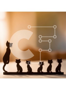 Intra Συλλεκτικό Ξύλινο Παζλ Plywood  4mm - Ομάδα Μαύρων Γάτων Σε Ξύλινο Κουτί - Διαστάσεις: 10x10 cm – 25 κομμάτια