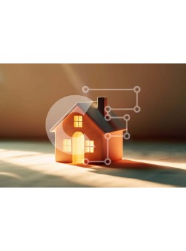 Intra Συλλεκτικό Ξύλινο Παζλ Plywood  4mm - Όμορφη εικόνα ενός άνετου ξύλινου σπιτιού με κήπο και καμινάδα Σε Ξύλινο Κουτί - Διαστάσεις Puzzle: 10x10 cm – 25 κομμάτια