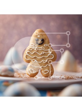 Σετ των 2 Intra Συλλεκτικό Ξύλινο Παζλ Plywood  4mm - Μπισκότο με μελόψωμο σε λευκό πιάτο Σε Ξύλινο Κουτί - Διαστάσεις: 10x10 cm – 25 κομμάτια