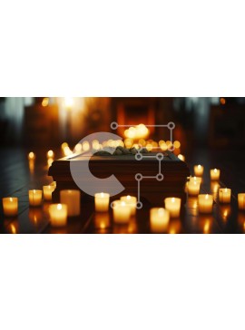 Intra Συλλεκτικό Ξύλινο Παζλ Plywood  4mm - Ξύλινη κασετίνα με κεριά για κηδεία Σε Ξύλινο Κουτί - Διαστάσεις Puzzle: 10x10 cm – 25 κομμάτια