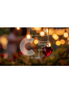 Intra Συλλεκτικό Ξύλινο Παζλ Plywood  4mm - Ρομαντικό κρεμαστό κολιέ σε σχήμα καρδιάς Σε Ξύλινο Κουτί - Διαστάσεις Puzzle: 10x10 cm – 25 κομμάτια