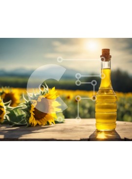 Σετ των 2 Intra Συλλεκτικό Ξύλινο Παζλ Plywood  4mm - Μπουκάλι ηλιέλαιο με ηλίανθους σε ξύλινο τραπέζι Σε Ξύλινο Κουτί - Διαστάσεις: 10x10 cm – 25 κομμάτια