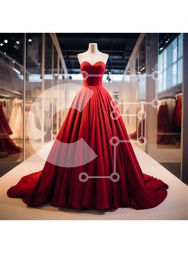 Σετ των 2 Intra Συλλεκτικό Ξύλινο Παζλ Plywood  4mm - Κόκκινο φόρεμα μπάλας που εμφανίζεται στην αποθήκη Σε Ξύλινο Κουτί - Διαστάσεις: 10x10 cm – 25 κομμάτια