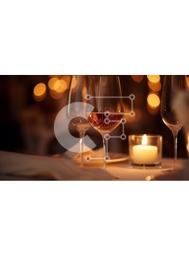 Σετ των 2 Intra Συλλεκτικό Ξύλινο Παζλ Plywood  4mm - Ρομαντικό δείπνο με ποτήρια κρασιού και κερί Σε Ξύλινο Κουτί - Διαστάσεις: 10x10 cm – 25 κομμάτια