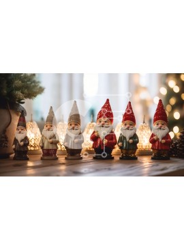 Intra Συλλεκτικό Ξύλινο Παζλ Plywood  4mm - Ομάδα ειδωλίων καλικάντζαρο σε ένα τραπέζι με κεριά Σε Ξύλινο Κουτί - Διαστάσεις Puzzle: 10x10 cm – 25 κομμάτια