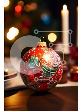 Σετ των 2 Intra Συλλεκτικό Ξύλινο Παζλ Plywood  4mm - Σετ γιορτινής τραπεζαρίας με πιάτα και κεριά Σε Ξύλινο Κουτί - Διαστάσεις: 10x10 cm – 25 κομμάτια