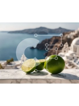 Σετ των 2 Intra Συλλεκτικό Ξύλινο Παζλ Plywood  4mm - Φέτες ασβέστη σε μαρμάρινη επιφάνεια με θέα στο νερό Σε Ξύλινο Κουτί - Διαστάσεις: 10x10 cm – 25 κομμάτια