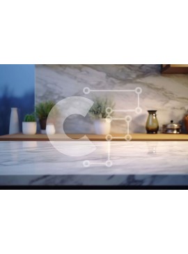 Intra Συλλεκτικό Ξύλινο Παζλ Plywood  4mm - Μαρμάρινος πάγκος κουζίνας με συμμετρικά φυτά σε γλάστρες Σε Ξύλινο Κουτί - Διαστάσεις Puzzle: 10x10 cm – 25 κομμάτια