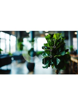 Intra Συλλεκτικό Ξύλινο Παζλ Plywood  4mm - Εσωτερικό γραφείου με φυτό σε γλάστρα και καθιστικό Σε Ξύλινο Κουτί - Διαστάσεις Puzzle: 10x10 cm – 25 κομμάτια