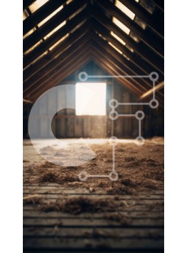 Intra Συλλεκτικό Ξύλινο Παζλ Plywood  4mm - Όμορφη εικόνα μιας σοφίτας με ξύλινα δοκάρια και δοκούς Σε Ξύλινο Κουτί - Διαστάσεις Puzzle: 10x10 cm – 25 κομμάτια
