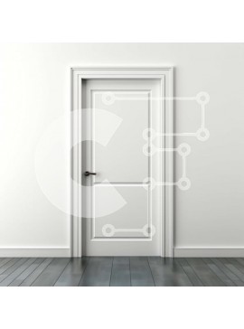 Intra Συλλεκτικό Ξύλινο Παζλ Plywood  4mm - Μινιμαλιστικό λευκό δωμάτιο με λευκή πόρτα Σε Ξύλινο Κουτί - Διαστάσεις Puzzle: 10x10 cm – 25 κομμάτια