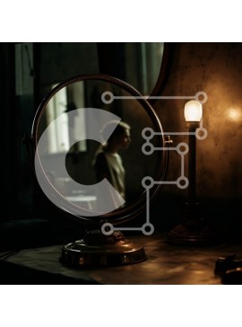 Intra Συλλεκτικό Ξύλινο Παζλ Plywood  4mm - Moody Vintage Εσωτερικό με Αντίκα Καθρέφτη και Πολυέλαιο Σε Ξύλινο Κουτί - Διαστάσεις Puzzle: 10x10 cm – 25 κομμάτια