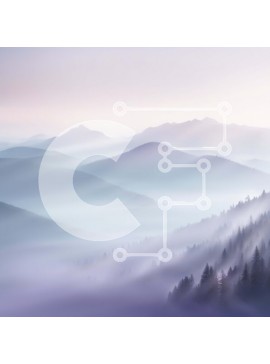 Intra Συλλεκτικό Ξύλινο Παζλ Plywood  4mm - Εκπληκτική εικόνα ορεινού τοπίου με ομίχλη και καταγάλανο ουρανό Σε Ξύλινο Κουτί - Διαστάσεις: 10x10 cm – 25 κομμάτια