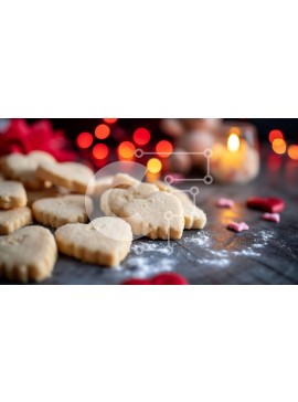 Σετ των 2 Intra Συλλεκτικό Ξύλινο Παζλ Plywood  4mm - Μπισκότα για την ημέρα του Αγίου Βαλεντίνου σε σχήμα καρδιάς σε ξύλινο τραπέζι Σε Ξύλινο Κουτί - Διαστάσεις: 10x10 cm – 25 κομμάτια