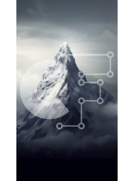 Σετ των 2 Intra Συλλεκτικό Ξύλινο Παζλ Plywood  4mm - Όμορφη εικόνα μιας χιονισμένης βουνοκορφής με σύννεφα Σε Ξύλινο Κουτί - Διαστάσεις: 10x10 cm – 25 κομμάτια