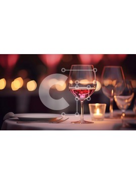 Σετ των 2 Intra Συλλεκτικό Ξύλινο Παζλ Plywood  4mm - Τραπεζαρία εστιατορίου με ποτήρια κρασιού και φως κεριών Σε Ξύλινο Κουτί - Διαστάσεις: 10x10 cm – 25 κομμάτια