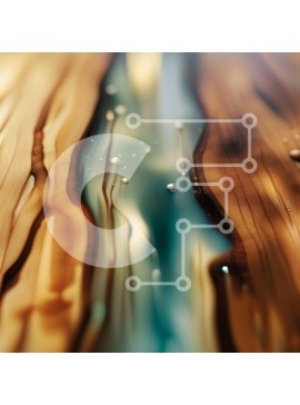 Intra Συλλεκτικό Ξύλινο Παζλ Plywood  4mm - Κοντινή όψη της ξύλινης επιφάνειας με σταγονίδια νερού Σε Ξύλινο Κουτί - Διαστάσεις: 10x10 cm – 25 κομμάτια