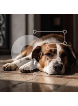 Intra Συλλεκτικό Ξύλινο Παζλ Plywood  4mm - Αξιολάτρευτο καφέ και λευκό σκυλί που στηρίζεται μπροστά από ένα παράθυρο Σε Ξύλινο Κουτί - Διαστάσεις: 10x10 cm – 25 κομμάτια