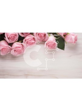 Intra Συλλεκτικό Ξύλινο Παζλ Plywood  4mm - Μπουκέτο με ροζ τριαντάφυλλα σε ξύλινο τραπέζι Σε Ξύλινο Κουτί - Διαστάσεις: 10x10 cm – 25 κομμάτια