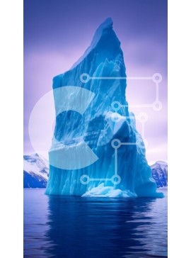 Σετ των 2 Intra Συλλεκτικό Ξύλινο Παζλ Plywood  4mm - Εκπληκτική εικόνα ενός παγόβουνου που επιπλέει στον ωκεανό Σε Ξύλινο Κουτί - Διαστάσεις: 10x10 cm – 25 κομμάτια