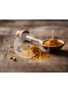 Σετ των 2 Intra Συλλεκτικό Ξύλινο Παζλ Plywood  4mm - Ζωντανή σκόνη κουρκουμά σε ένα ξύλινο κουτάλι Σε Ξύλινο Κουτί - Διαστάσεις: 10x10 cm – 25 κομμάτια