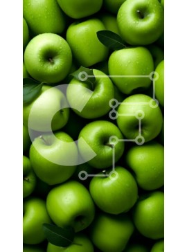 Intra Συλλεκτικό Ξύλινο Παζλ Plywood  4mm - Εικόνα Σωρός από φρέσκα πράσινα μήλα Σε Ξύλινο Κουτί - Διαστάσεις: 10x10 cm – 25 κομμάτια