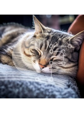 Intra Συλλεκτικό Ξύλινο Παζλ Plywood  4mm - Αξιολάτρευτη εικόνα μιας γάτας που κοιμάται σε έναν καναπέ Σε Ξύλινο Κουτί - Διαστάσεις: 10x10 cm – 25 κομμάτια