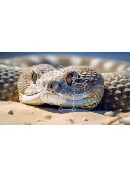 Intra Συλλεκτικό Ξύλινο Παζλ Plywood  4mm - Εκπληκτική κοντινή πλάνο του κεφαλιού του φιδιού με μοναδικό μοτίβο και φωτεινά κίτρινα μάτια Σε Ξύλινο Κουτί - Διαστάσεις: 10x10 cm – 25 κομμάτια