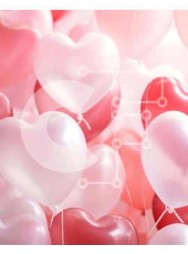 Intra Συλλεκτικό Ξύλινο Παζλ Plywood  4mm - Μπαλόνια σε σχήμα καρδιάς για την ημέρα του Αγίου Βαλεντίνου Σε Ξύλινο Κουτί - Διαστάσεις Puzzle: 10x10 cm – 25 κομμάτια