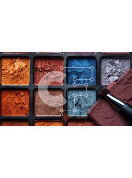 Intra Συλλεκτικό Ξύλινο Παζλ Plywood  4mm - Όμορφη παλέτα μακιγιάζ με ποικιλία χρωμάτων για σκιές ματιών Σε Ξύλινο Κουτί - Διαστάσεις Puzzle: 10x10 cm – 25 κομμάτια