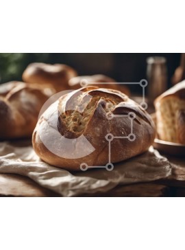 Σετ των 2 Intra Συλλεκτικό Ξύλινο Παζλ Plywood  4mm - Νόστιμη εικόνα φρεσκοψημένου ψωμιού με τραγανή κρούστα Σε Ξύλινο Κουτί - Διαστάσεις: 10x10 cm – 25 κομμάτια