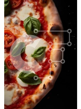 Σετ των 2 Intra Συλλεκτικό Ξύλινο Παζλ Plywood  4mm - Νόστιμη πίτσα με σάλτσα ντομάτας, τυρί μοτσαρέλα και φύλλα βασιλικού Σε Ξύλινο Κουτί - Διαστάσεις: 10x10 cm – 25 κομμάτια