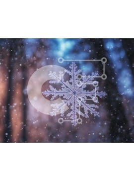 Intra Συλλεκτικό Ξύλινο Παζλ Plywood  4mm - Νιφάδα χιονιού που επιπλέει στο χιόνι Σε Ξύλινο Κουτί - Διαστάσεις Puzzle: 10x10 cm – 25 κομμάτια