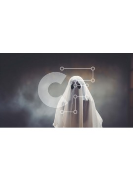 Intra Συλλεκτικό Ξύλινο Παζλ Plywood  4mm - Φάντασμα σε ένα στοιχειωμένο δωμάτιο με καπνό και ομίχλη Σε Ξύλινο Κουτί - Διαστάσεις Puzzle: 10x10 cm – 25 κομμάτια