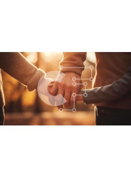 Intra Συλλεκτικό Ξύλινο Παζλ Plywood  4mm - Ζευγάρι που κρατά τα χέρια στο ηλιοβασίλεμα Σε Ξύλινο Κουτί - Διαστάσεις Puzzle: 10x10 cm – 25 κομμάτια