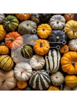 Intra Συλλεκτικό Ξύλινο Παζλ Plywood  4mm - Πολύχρωμες κολοκύθες και κολοκύθες σε μαύρο φόντο Σε Ξύλινο Κουτί - Διαστάσεις Puzzle: 10x10 cm – 25 κομμάτια