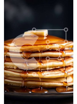 Σετ των 2 Intra Συλλεκτικό Ξύλινο Παζλ Plywood  4mm - Λαχταριστές τηγανίτες με σιρόπι Σε Ξύλινο Κουτί - Διαστάσεις: 10x10 cm – 25 κομμάτια