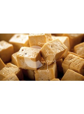 Σετ των 2 Intra Συλλεκτικό Ξύλινο Παζλ Plywood  4mm - Εύγευστη κινηματογράφηση σε πρώτο πλάνο των λιωμένων λευκών κύβων τυριού Cheddar Σε Ξύλινο Κουτί - Διαστάσεις: 10x10 cm – 25 κομμάτια